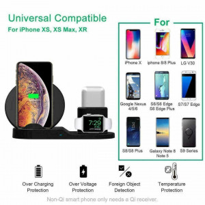 TKOOFN 3in1 QI Wireless Charger Charging Dock Station for Apple Watch / iPhone/Air Pods