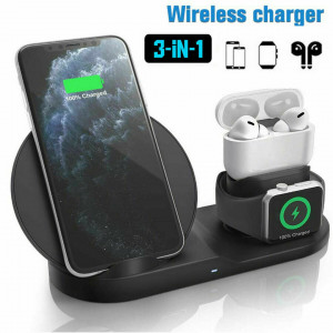 CIcmod 3in1 QI Wireless Charger Charging Dock Station for Apple Watch / iPhone/Air Pods