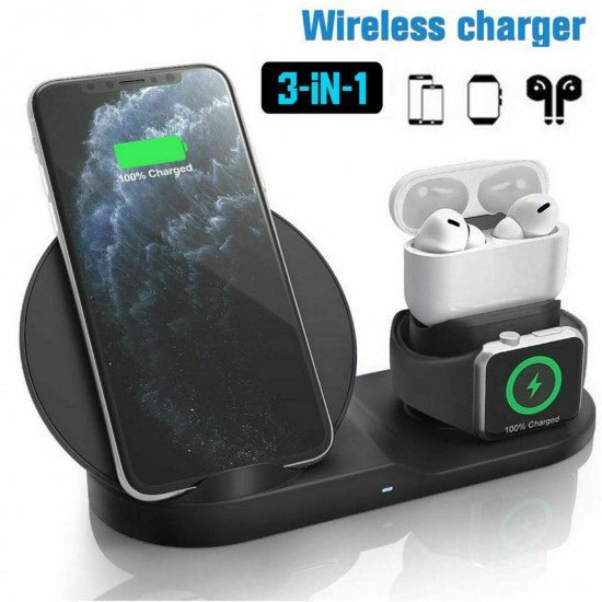 TKOOFN 3in1 QI Wireless Charger Charging Dock Station for Apple Watch / iPhone/Air Pods TKOOFN 3in1 QI Wireless Charger Charging Dock Station for Apple Watch / iPhone/Air Pods