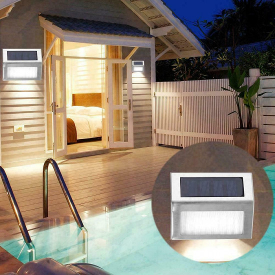 NONMON 1/2/3/4 Packs Solar Deck Lights, Super Bright LED Walkway Light Stainless Steel Waterproof Outdoor Security Lamps for Patio Stairs Garden Pathway NONMON 1/2/3/4 Packs Solar Deck Lights, Super Bright LED Walkway Light Stainless Steel Waterproof Outdoor Security Lamps for Patio Stairs Garden Pathway