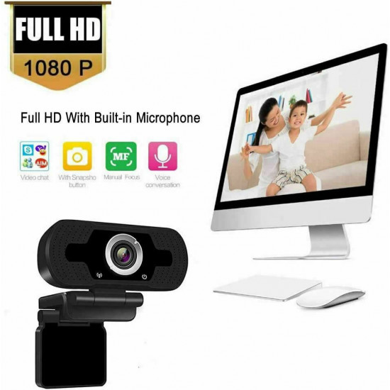 IAmotus Webcam 1080P Full HD Con Microfono E Copertura Privacy – USB Plug And Play
