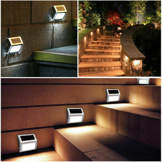 NONMON 1/2/3/4 Packs Solar Deck Lights, Super Bright LED Walkway Light Stainless Steel Waterproof Outdoor Security Lamps for Patio Stairs Garden Pathway