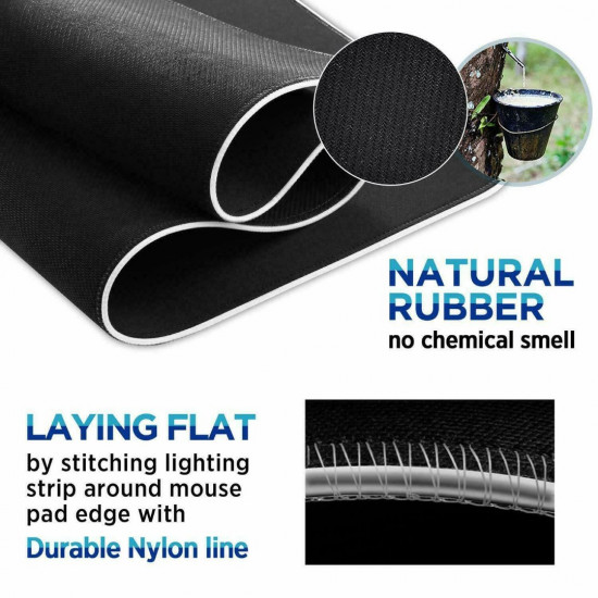 CIcmod Large Gaming Keyboard Mouse Pad RGB LED Lighting Soft Non-slip Laptop Mouse Mat CIcmod Large Gaming Keyboard Mouse Pad RGB LED Lighting Soft Non-slip Laptop Mouse Mat