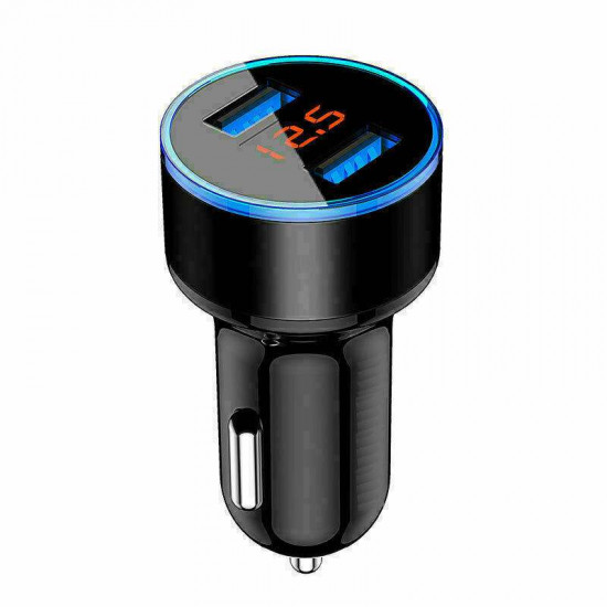 TKOOFN Dual USB Car Charger Adapter LED Display Fast Charging for iPhone and Samsung