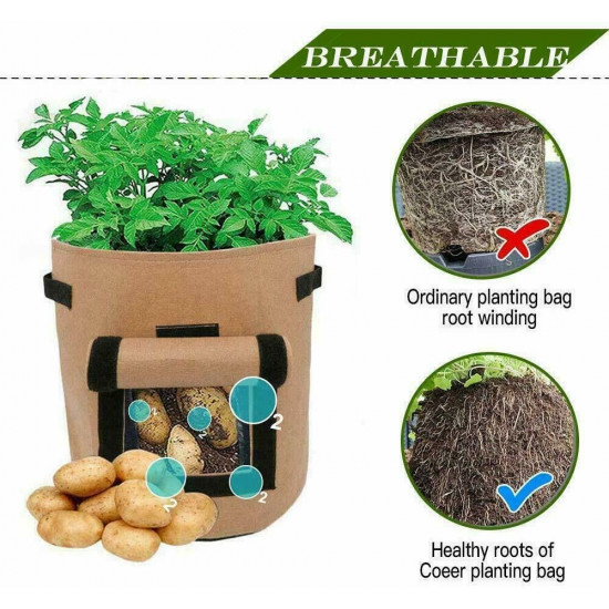  Lesoleil 7Gallon Potato Planting Grow Bag Pot Planter Growing Garden Vegetable Container