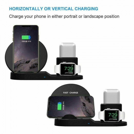 TKOOFN 3in1 QI Wireless Charger Charging Dock Station for Apple Watch / iPhone/Air Pods