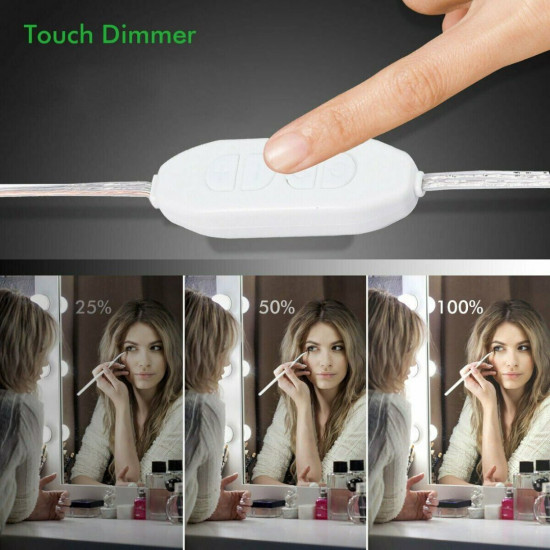 UTOVME Hollywood Style Makeup Mirror Vanity LED Light Bulbs Lamp Kit 3 Levels Brightness Adjustable Light Make Up Mirrors Cosmetic Lights