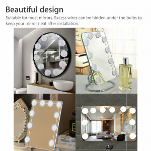 Hollywood Style Makeup Mirror Vanity LED Light Bulbs Lamp Kit 3 Levels Brightness Adjustable Light Make Up Mirrors Cosmetic Lights