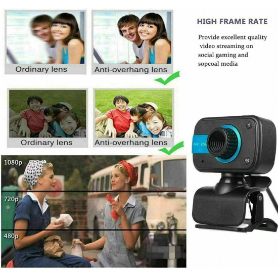 TKOOFN HD Webcam Web Camera Cam w/ Microphone,Video Call,Record For PC Laptop Desktop