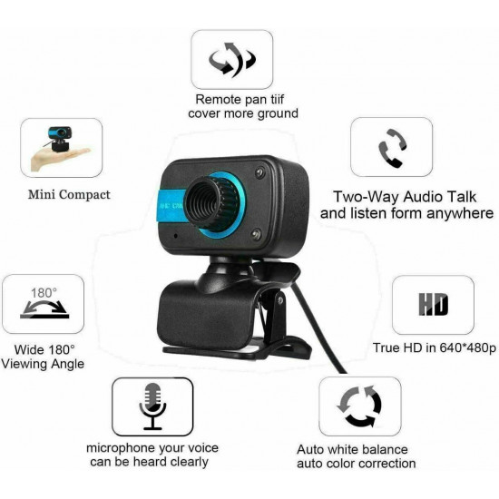 TKOOFN HD Webcam Web Camera Cam w/ Microphone,Video Call,Record For PC Laptop Desktop