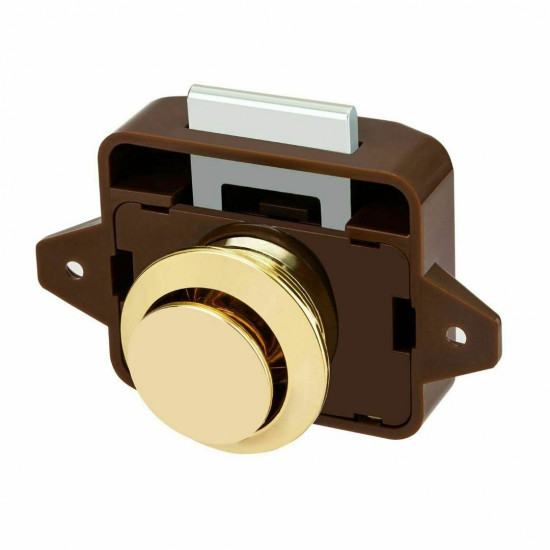 Lesoleil 1/5X Push Button Pop Up Lock Latch Knob Cabinet Motorhome Caravan Cupboard Lock