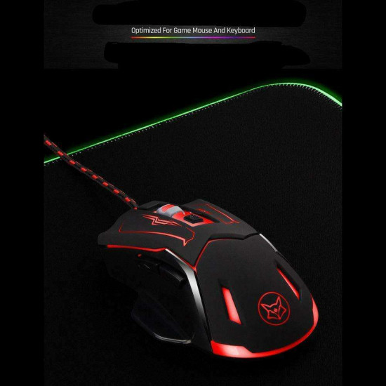 CIcmod Large Gaming Keyboard Mouse Pad RGB LED Lighting Soft Non-slip Laptop Mouse Mat