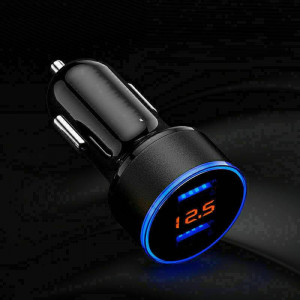TKOOFN Dual USB Car Charger Adapter LED Display Fast Charging for iPhone and Samsung
