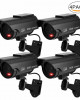 TKOOFN 4X Solar Power Dummy Dome Fake Security Camera Infrared LED Surveillance CCTV