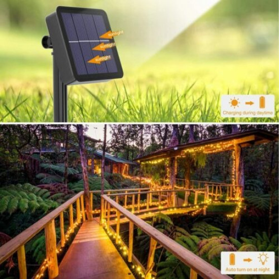 TKOOFN Solar Powered Fairy Lights String 100-500 LED Waterproof Outdoor Garden Party TKOOFN Solar Powered Fairy Lights String 100-500 LED Waterproof Outdoor Garden Party