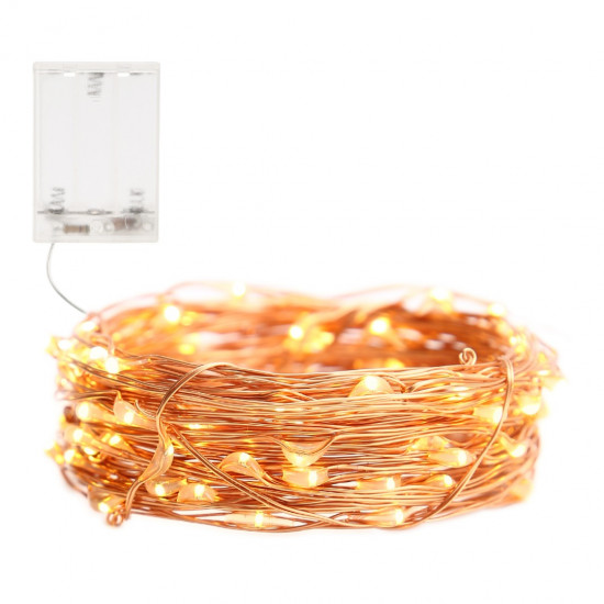 TKOOFN Fairy String Lights Battery Operated Mini LED Copper Silver Wire Xmas Outdoor