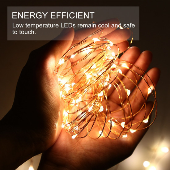TKOOFN Fairy String Lights Battery Operated Mini LED Copper Silver Wire Xmas Outdoor TKOOFN Fairy String Lights Battery Operated Mini LED Copper Silver Wire Xmas Outdoor