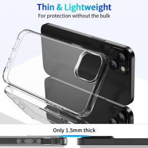 TKOOFN Crystal Clear for iPhone 14 Case Not Yellowing Slim Case for iPhone 14 6.1 Inch